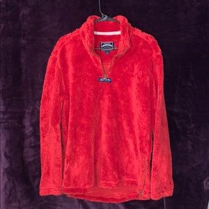 Lauren James Red fuzzy pull over